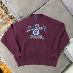 VTG JanSport Cabela's Outdoor World's Foremost Outfitter Distressed Crewneck XL